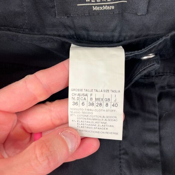 Max Mara Weekend Relaxed Front Wide Leg Flare Black Pants Women's 8 - Picture 3 of 12